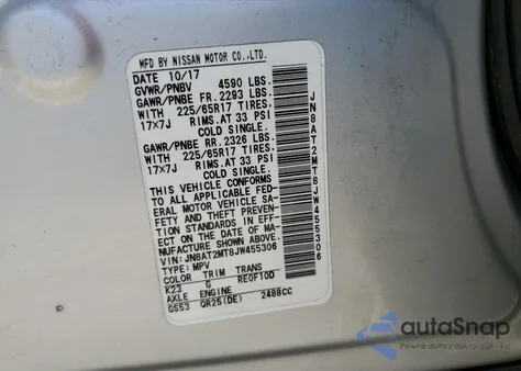 2018 Nissan Rogue S из США, поврежденный, VIN JN8AT2MT8JW455306